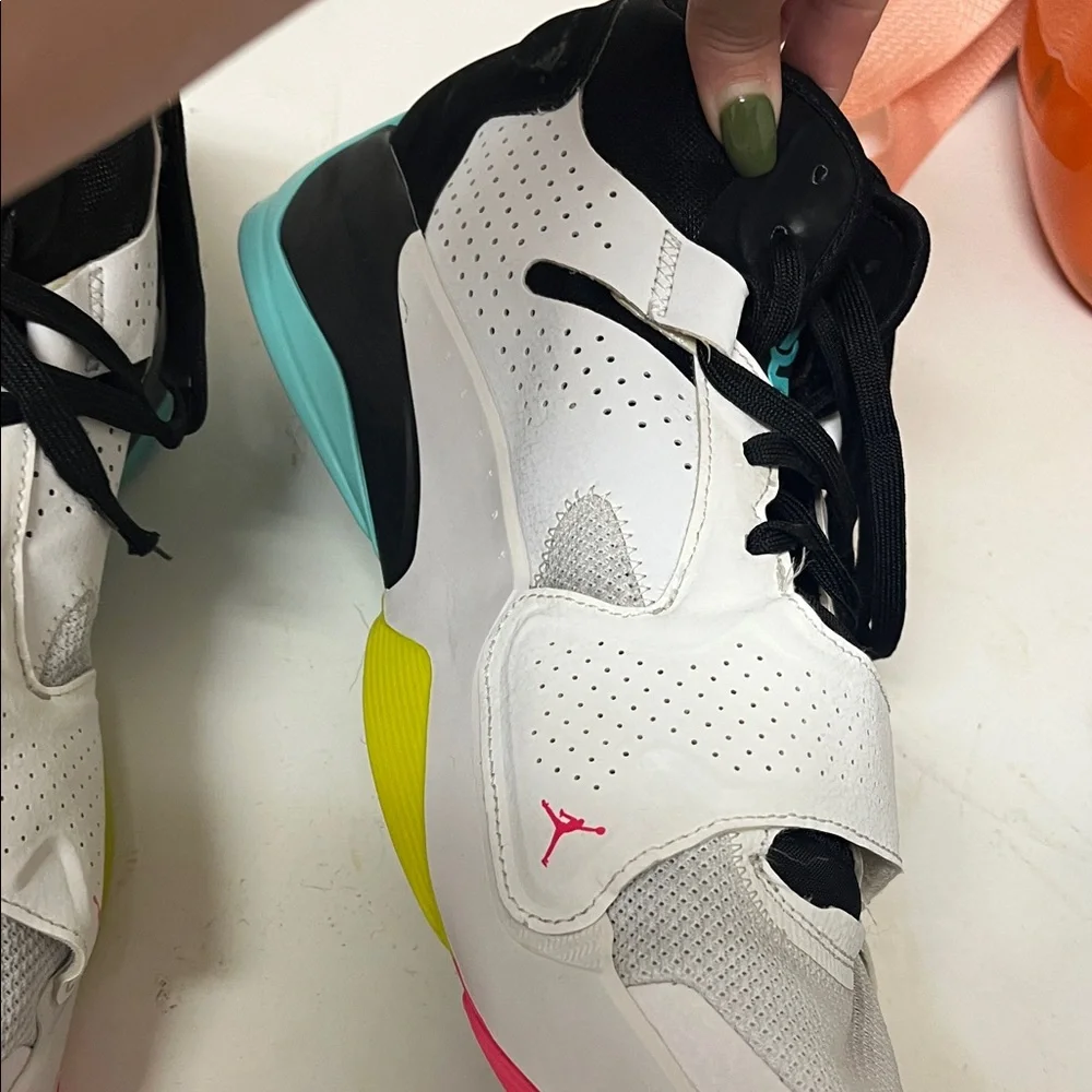 Jordan Men’s White Black Multicolor Mid-Top Sneakers